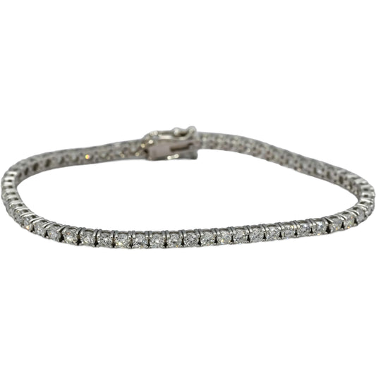 14k White Gold VS Round Diamond Tennis Bracelet 4.80CT