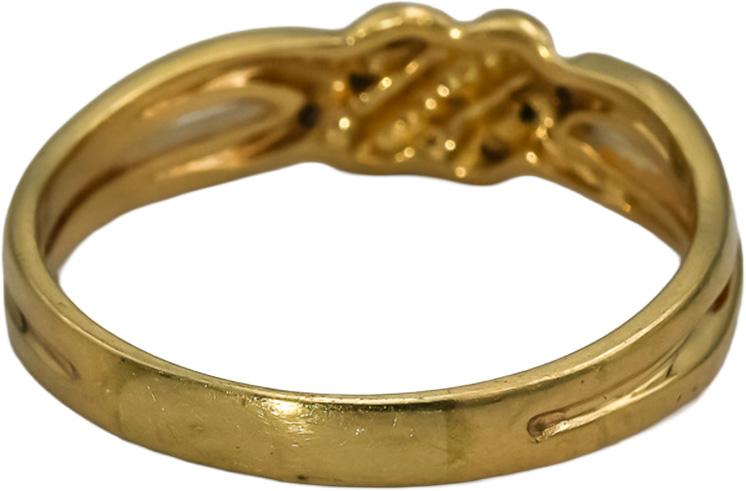 14k Yellow Gold Round Diamond Twist Band Ring 0.05CT Size 9.75
