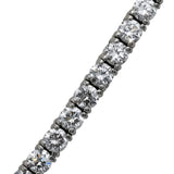14k White Gold VS Round Lab-Grown Diamond Tennis Necklace 10.19CT