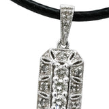 10k White Gold Round Diamond Pendant Necklace 0.25CT
