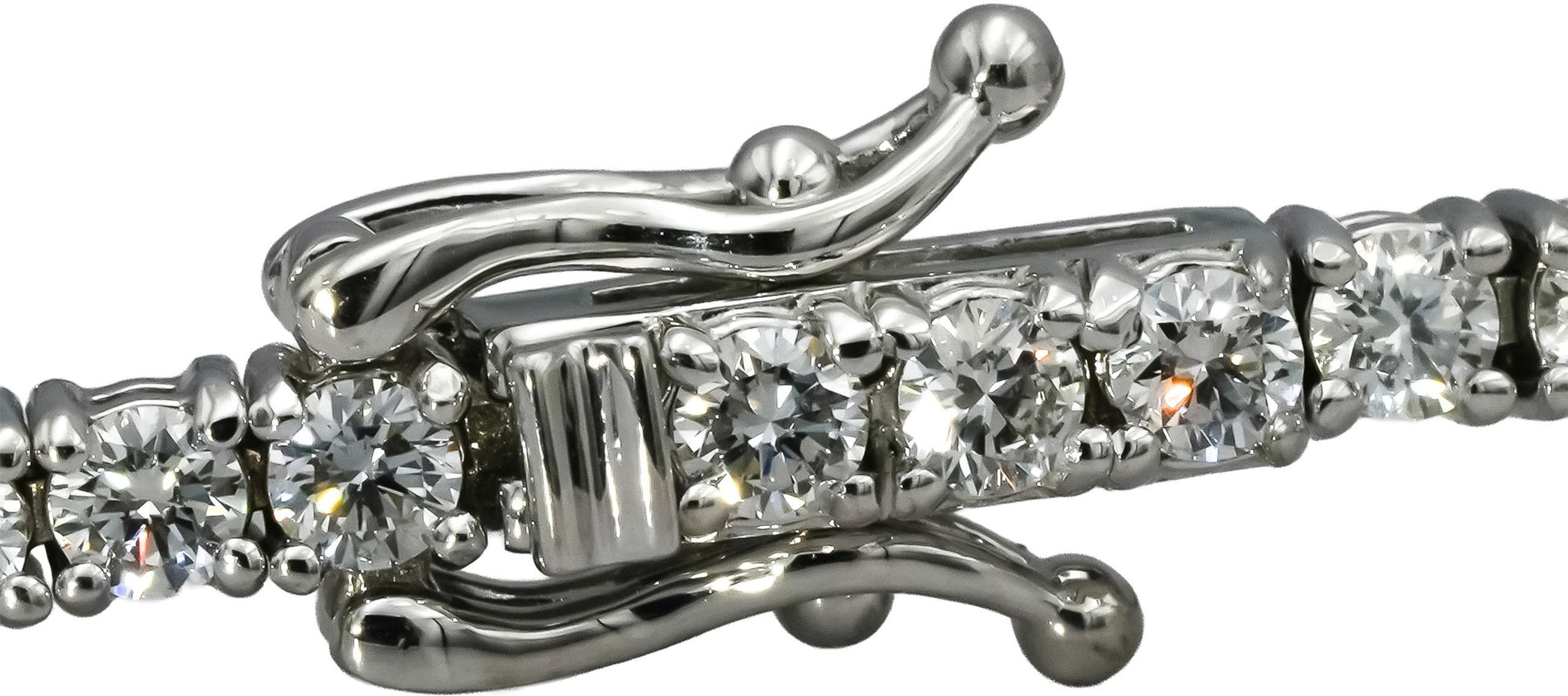 14k White Gold VS Round Diamond Tennis Bracelet 3.65CT