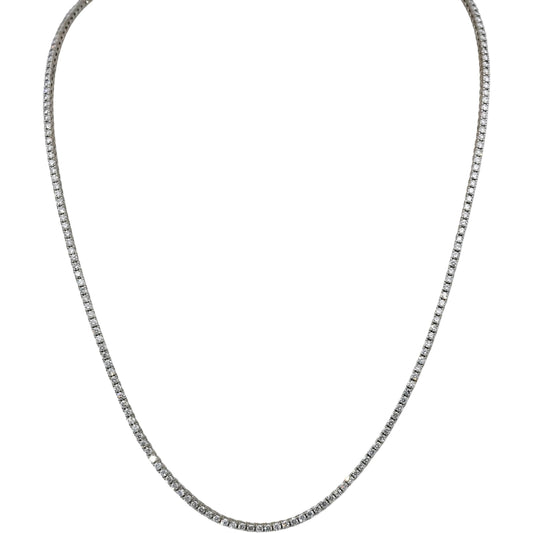 14k White Gold VS Round Diamond Tennis Necklace 5.72CT
