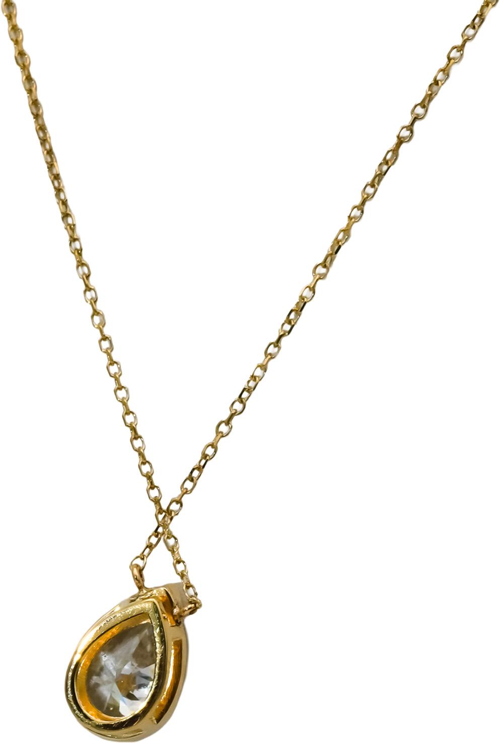 14k Yellow Gold VS Pear Cut Lab-Grown Diamond Pendant Necklace 1.02CT