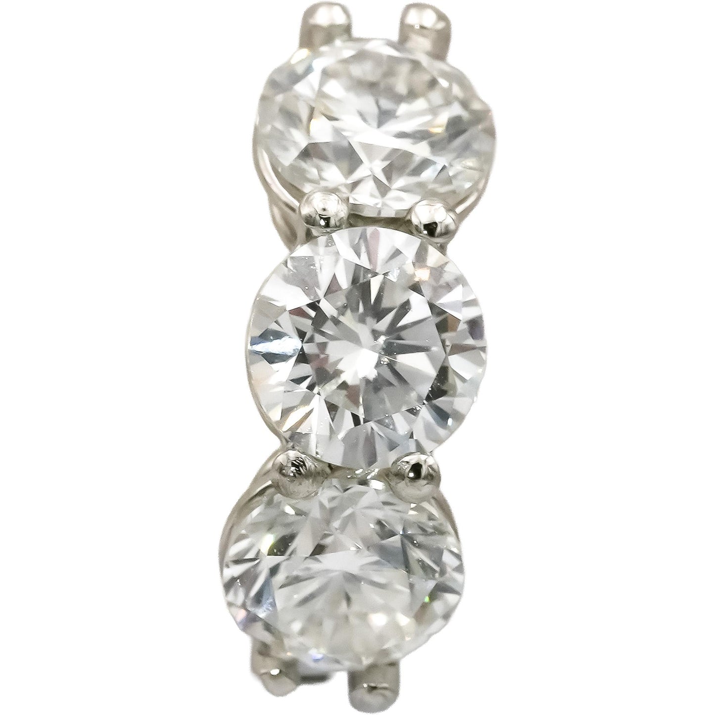 Platinum VS Round Lab-Grown Diamond Dangle Huggie Earrings 3.18CT