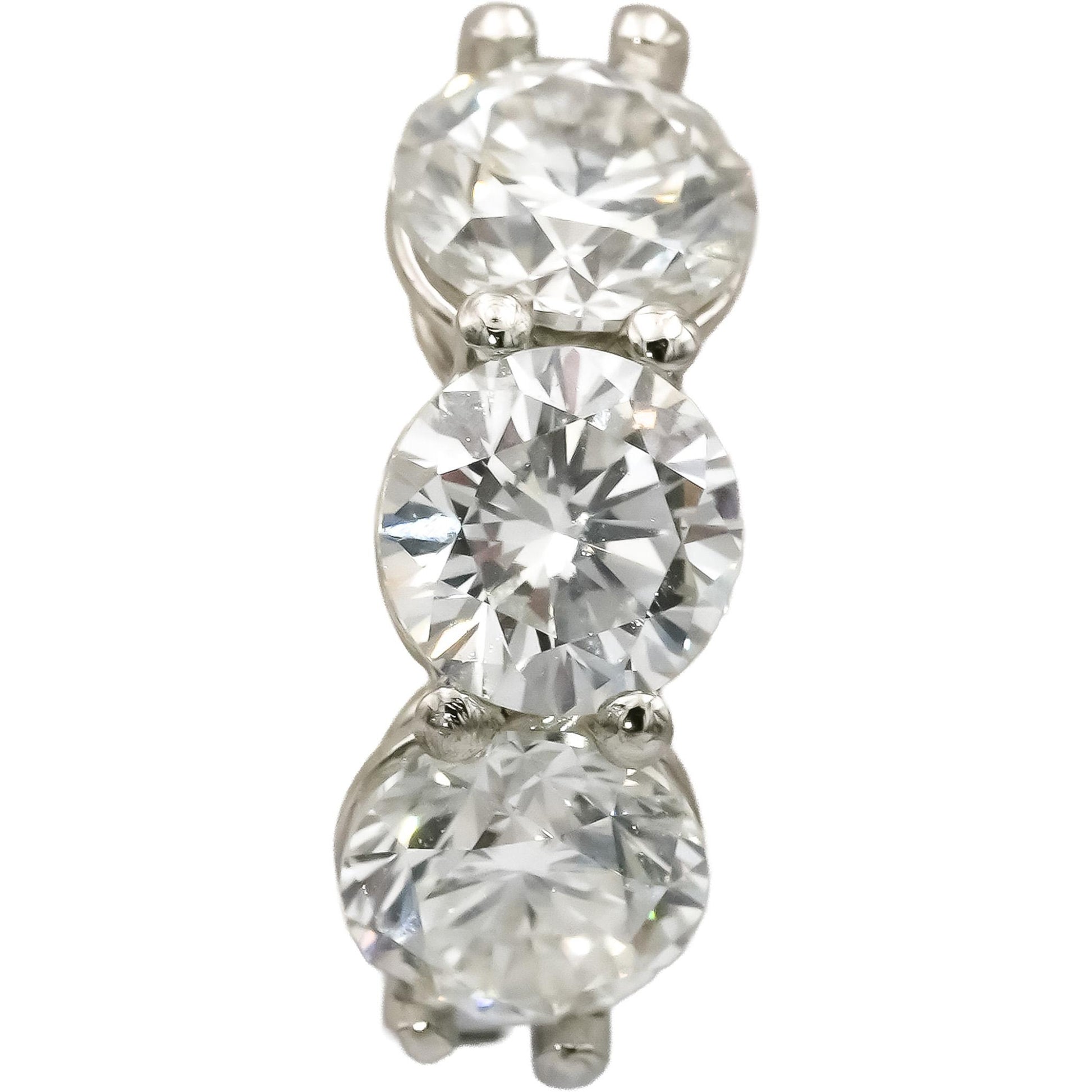 Platinum VS Round Lab-Grown Diamond Dangle Huggie Earrings 3.18CT