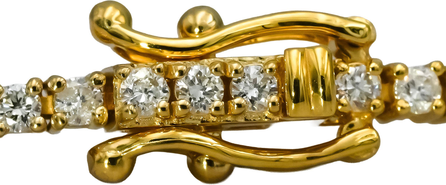 14k Yellow Gold Round Natural Diamond Tennis Bracelet 1.95CT