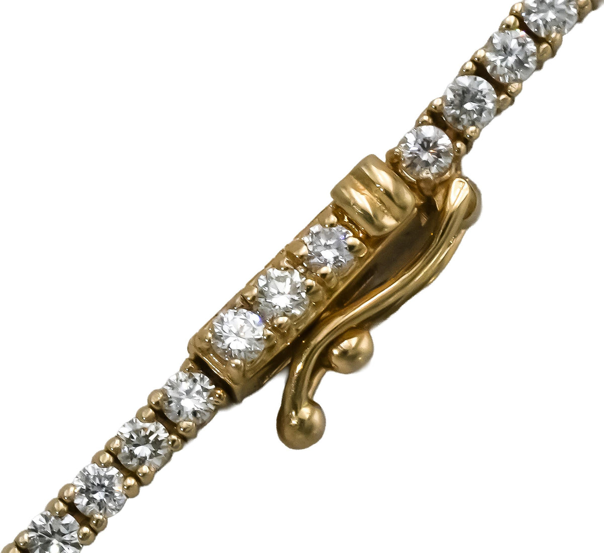 14k Yellow Gold Round VS Natural Diamond Tennis Necklace 5.80CT