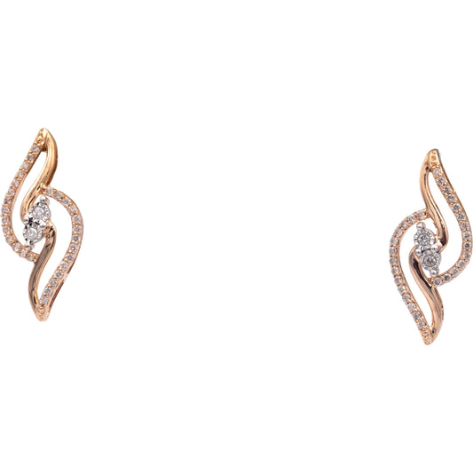 14k Rose Gold Jewelry 0.40CT Round Cut Diamond Stud Earrings