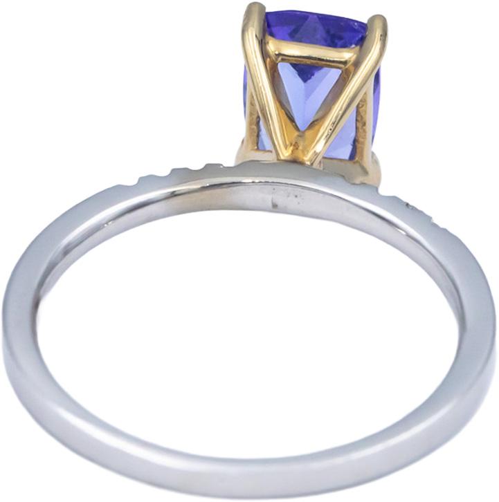 14k White & Yellow Gold 1.62CT VS Diamond and Tanzanite Ring Size 6.75
