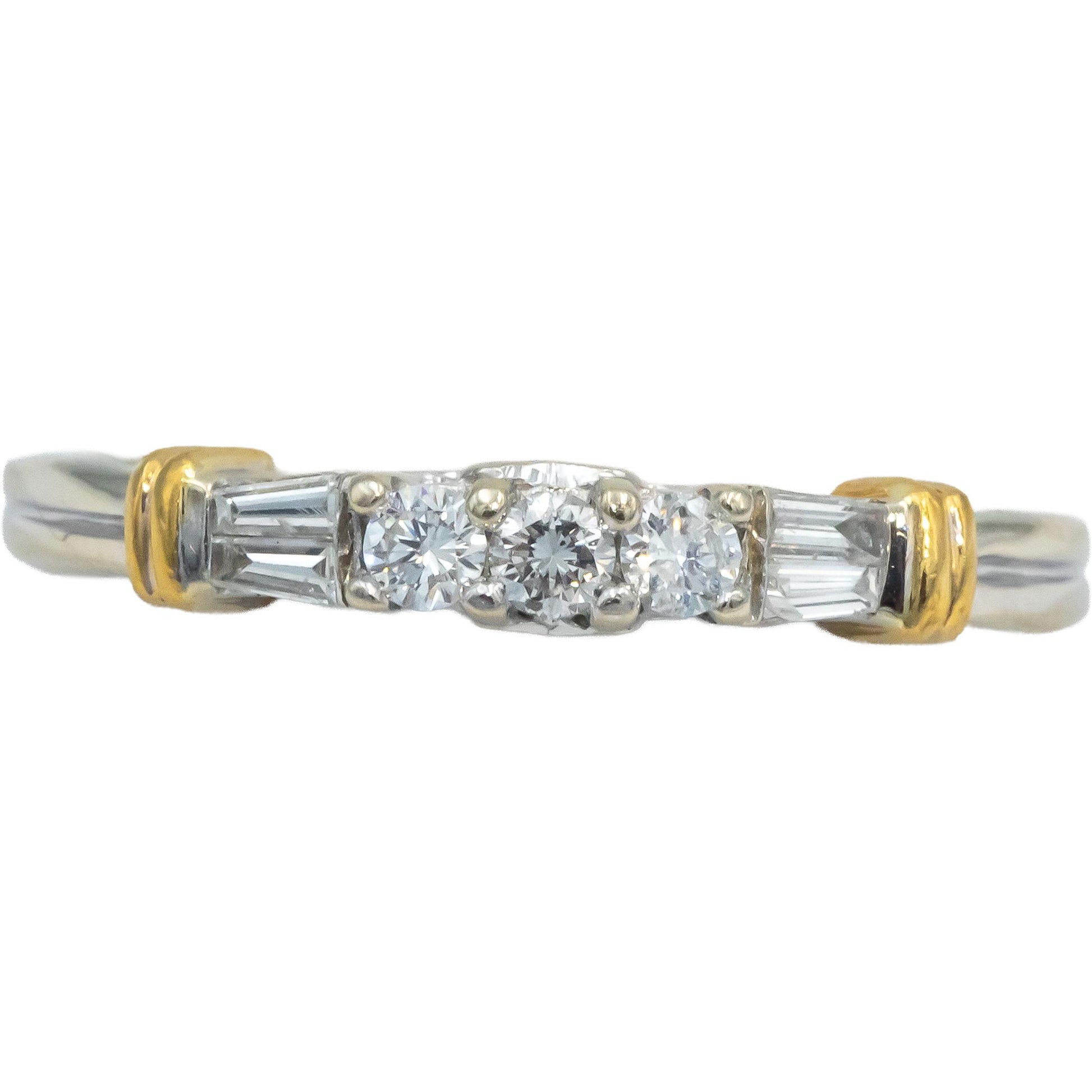 14k White & Yellow Gold VS Diamond Anniversary Band Ring 0.33CT Size 11