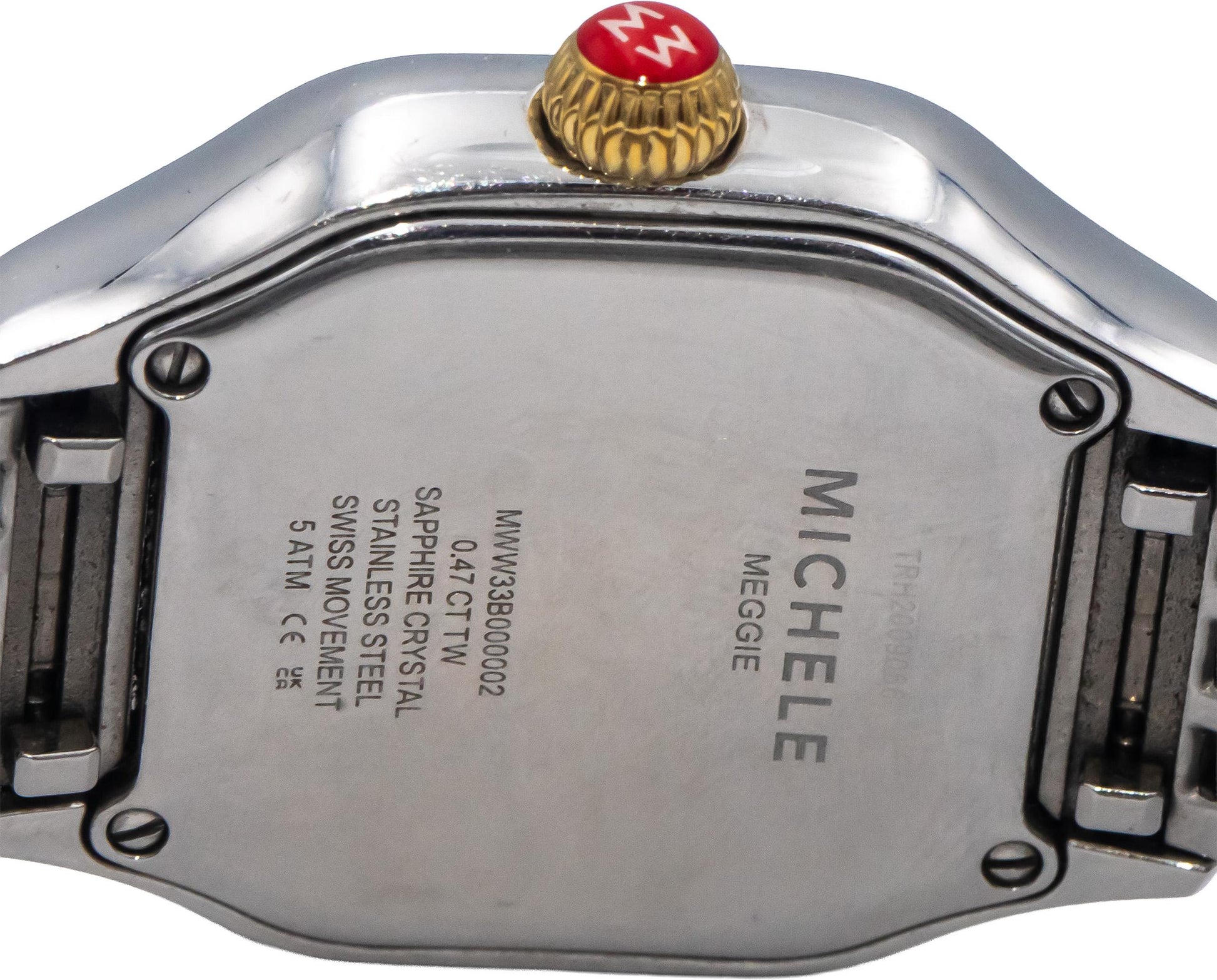 MICHELE Meggie Two-Tone 18k Gold Plate Diamond MOP Dial Quartz Ladies Watch