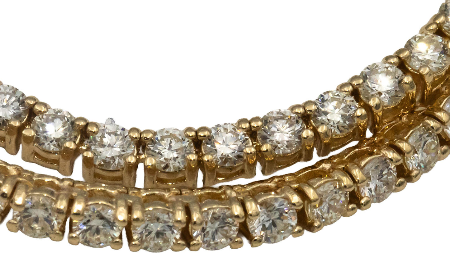 14k Yellow Gold VS Round Diamond Tennis Necklace 7.98CT