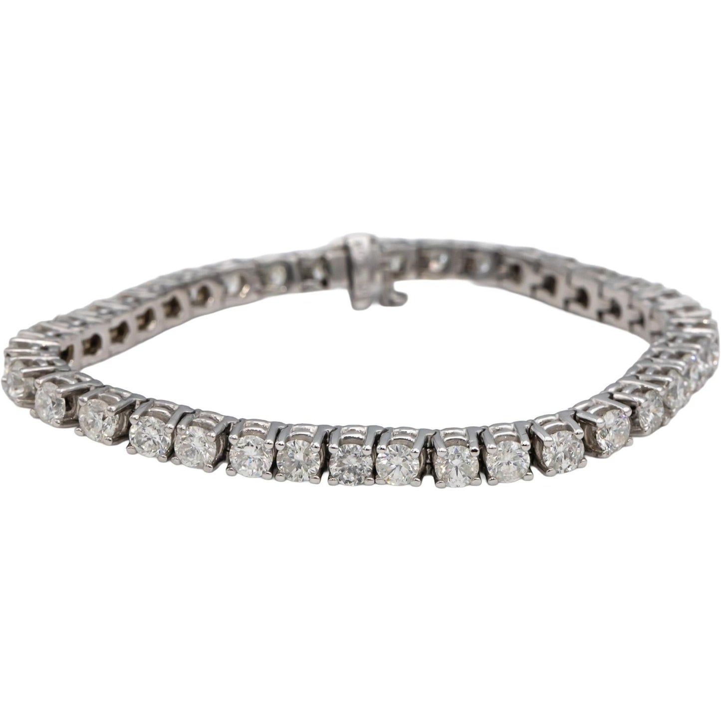 14k White Gold Round Diamond Tennis Bracelet 11.05CT