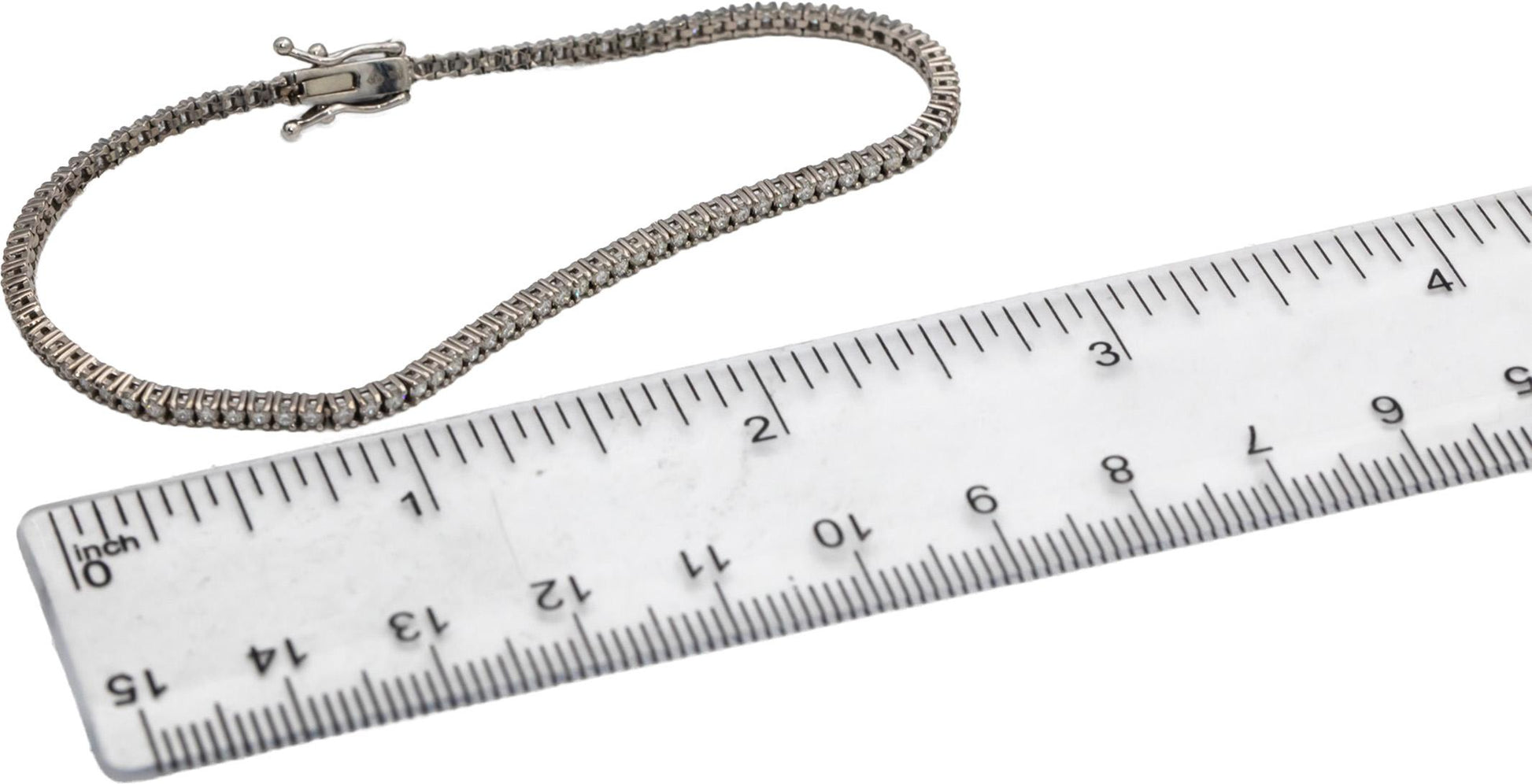 14k White Gold Round Diamond Tennis Bracelet 1.62CT