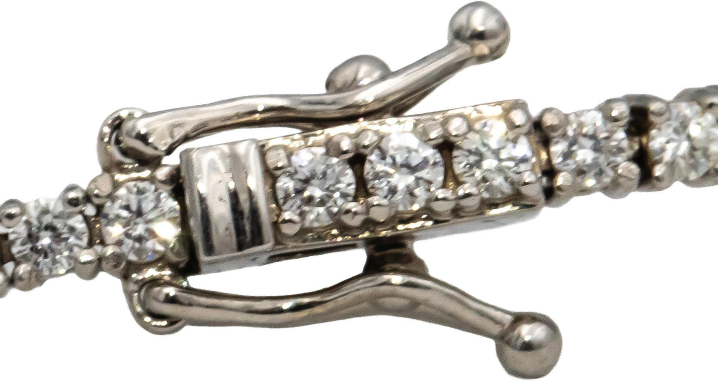 14k White Gold Round Diamond Tennis Bracelet 2.30CT