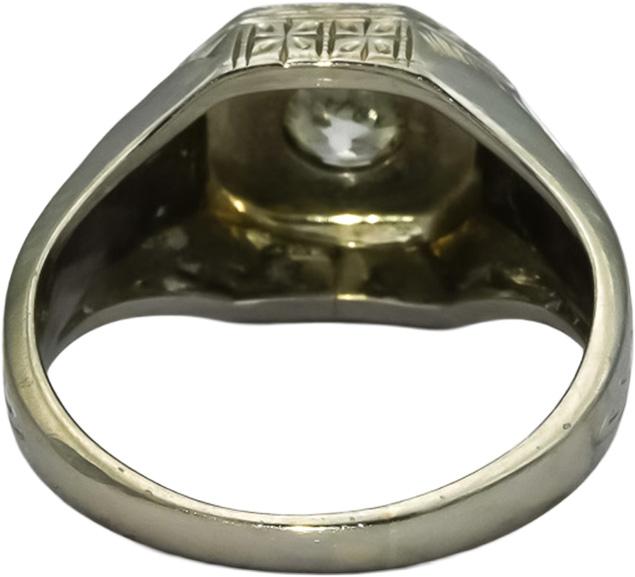 Vintage Antique Deco 18k White Gold Old Mine Diamond Ring 0.50CT Size 5.5
