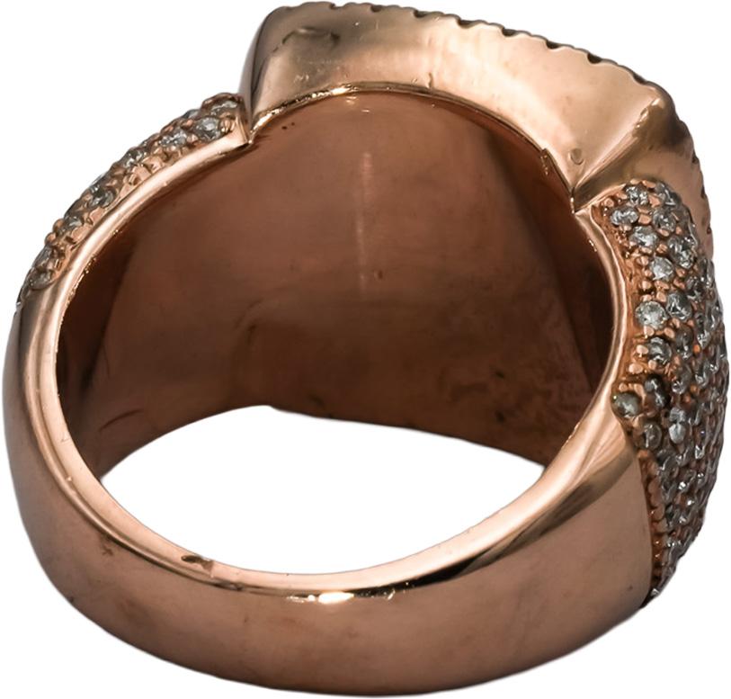 14k Rose Gold Baguette and Round Diamond Cluster Men's Ring 3.0CT Size 8