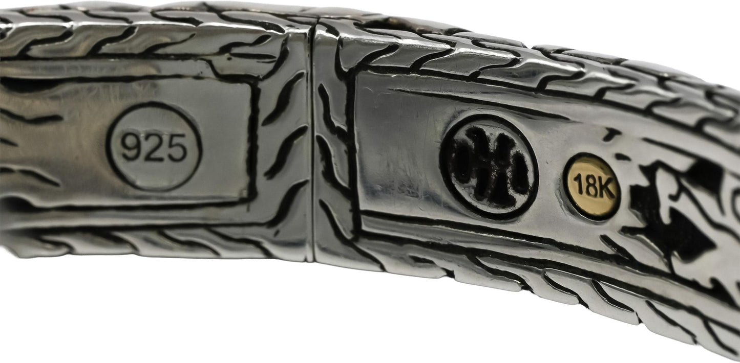 JOHN HARDY Sterling Silver 18k Gold Legends Naga Dragon Cuff Bracelet w/ Pouch
