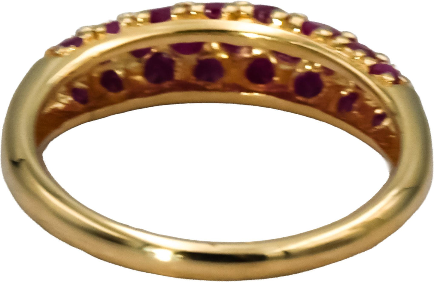 14k Yellow Gold Round Ruby Band Ring 0.55CT Size 8.25