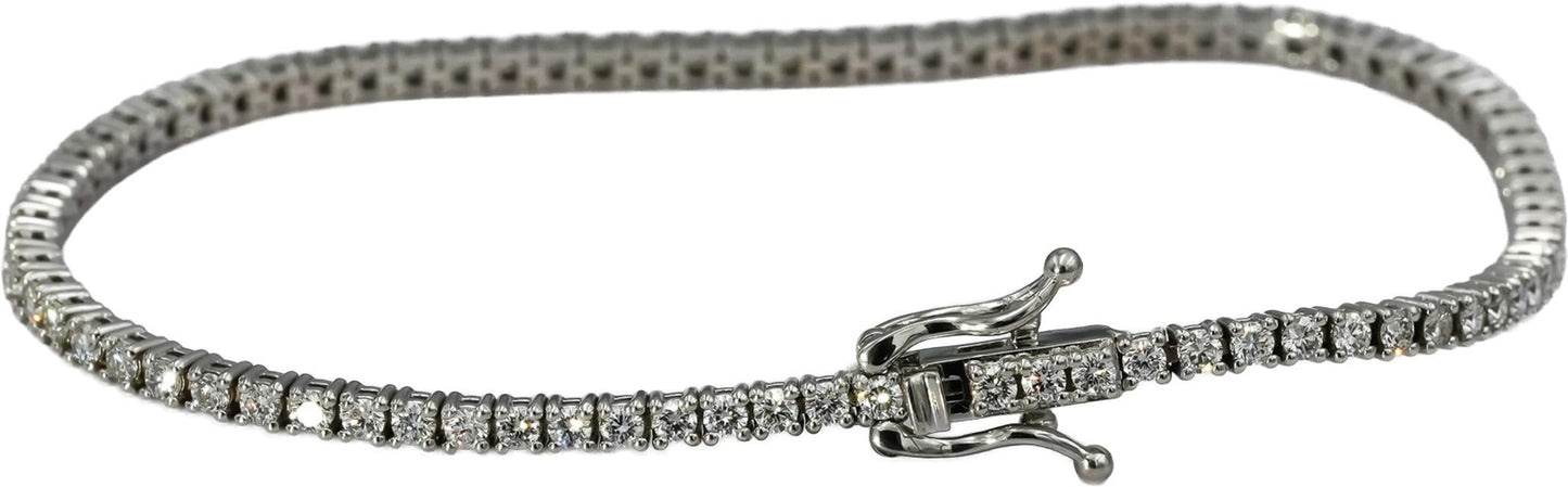 14k White Gold VS Round Diamond Tennis Bracelet 2.04CT
