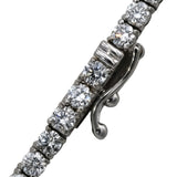 14k White Gold VS Round Lab-Grown Diamond Tennis Necklace 10.19CT