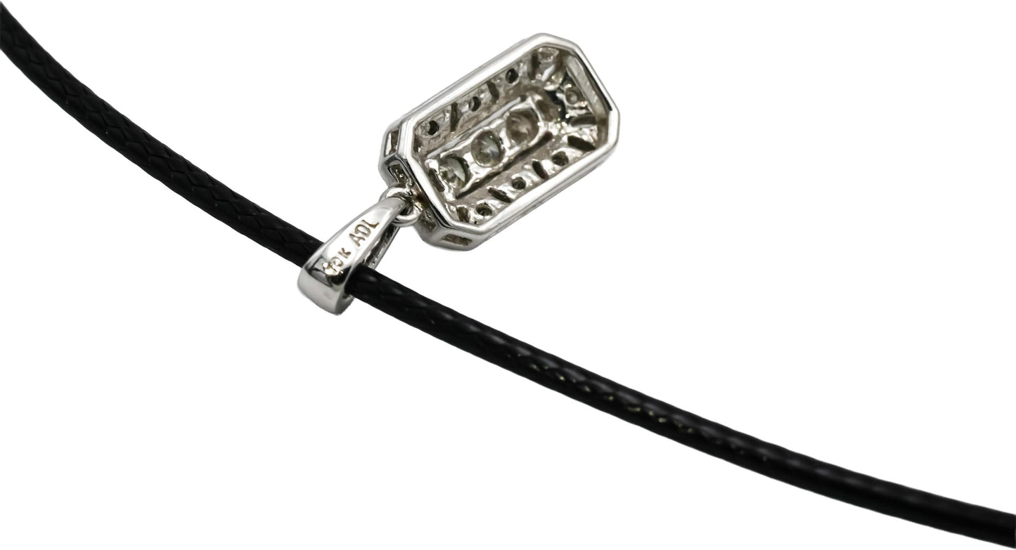 10k White Gold Round Diamond Pendant Necklace 0.25CT