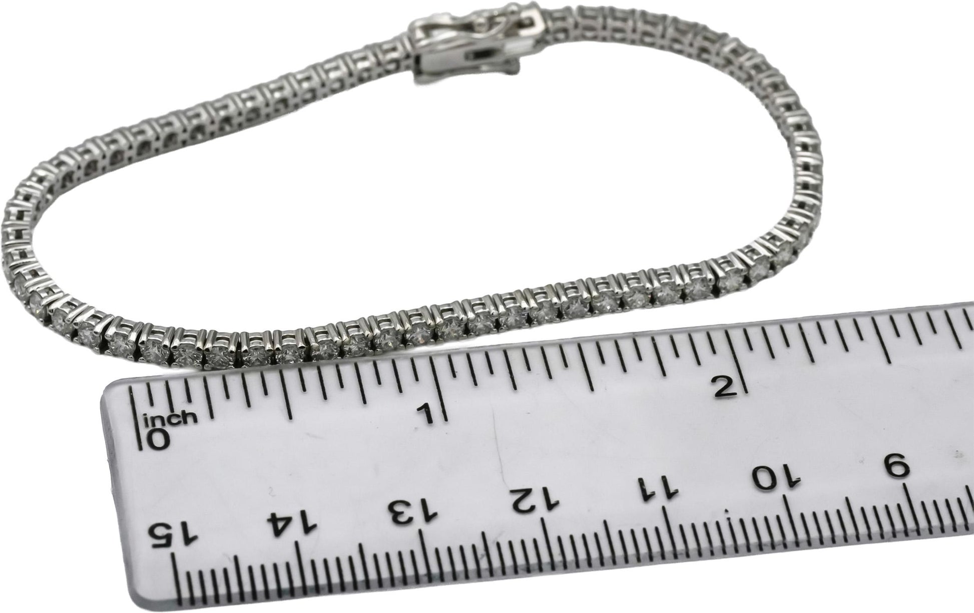 14k White Gold VS Round Diamond Tennis Bracelet 3.65CT