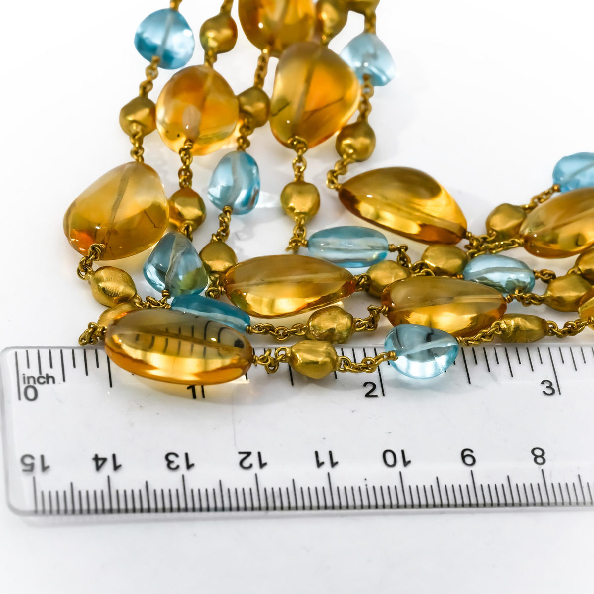 MARCO BICEGO 18k Yellow Gold Paradise Collection Five Strand Gemstone Necklace