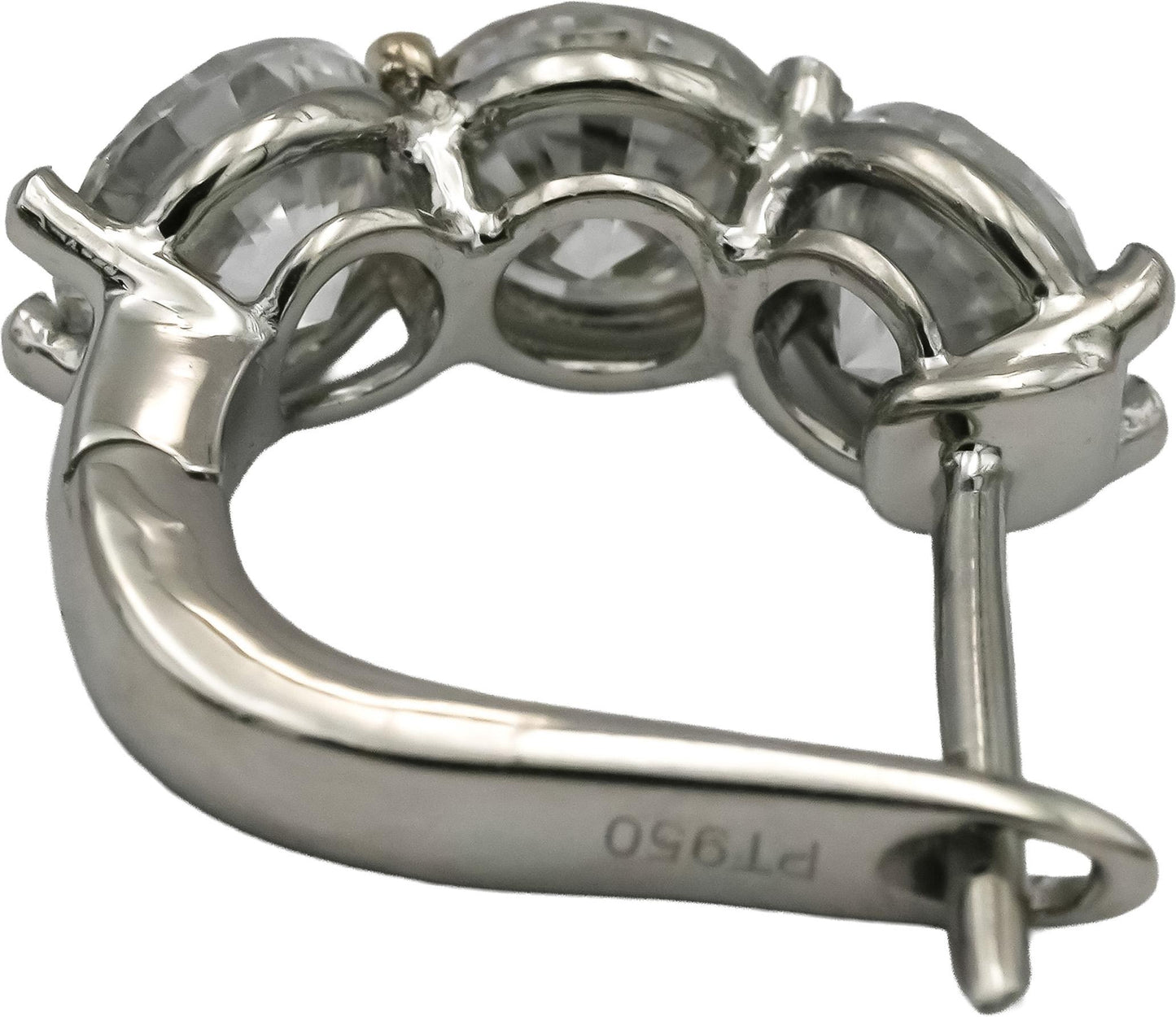 Platinum VS Round Lab-Grown Diamond Dangle Huggie Earrings 3.18CT