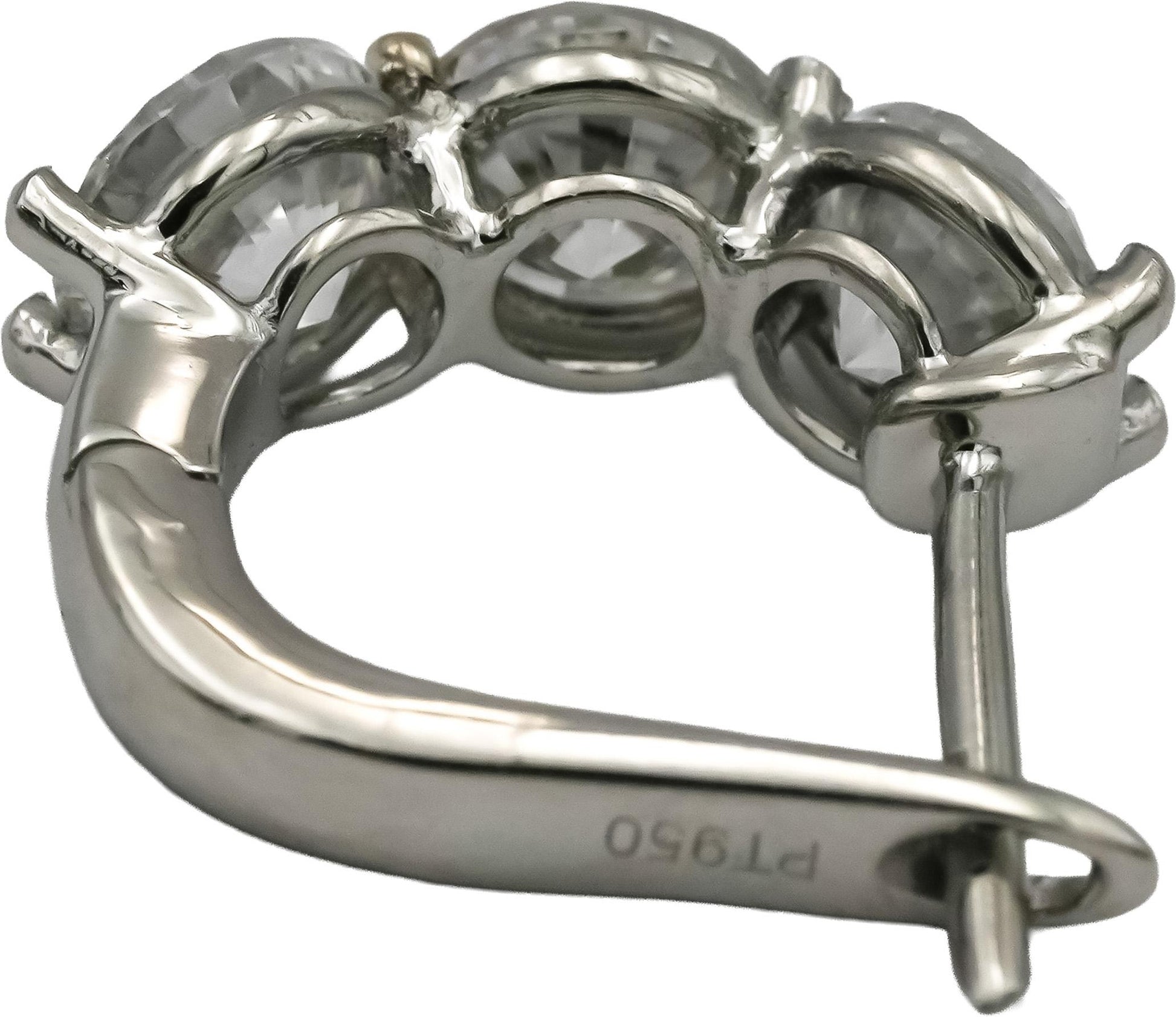 Platinum VS Round Lab-Grown Diamond Dangle Huggie Earrings 3.18CT