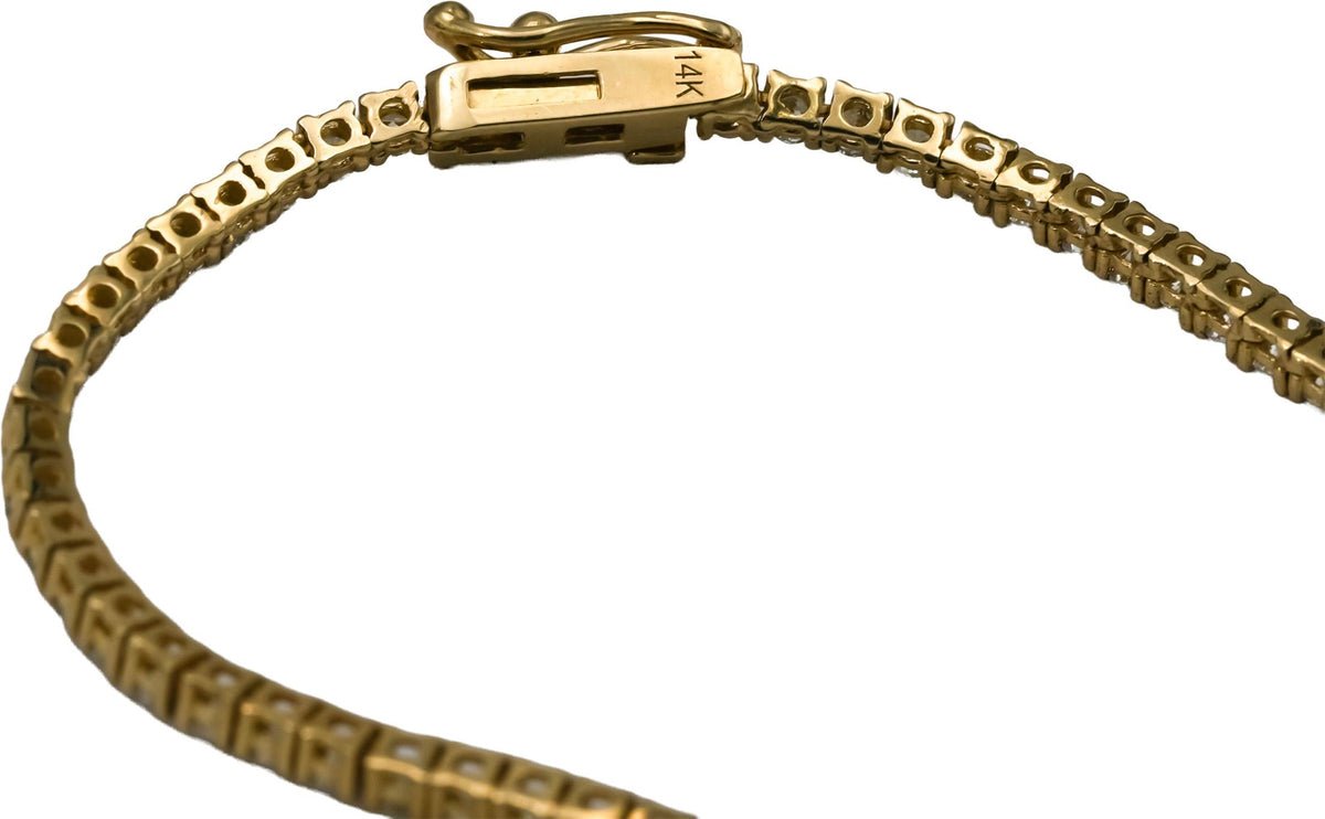 14k Yellow Gold Round VS Natural Diamond Tennis Necklace 5.80CT
