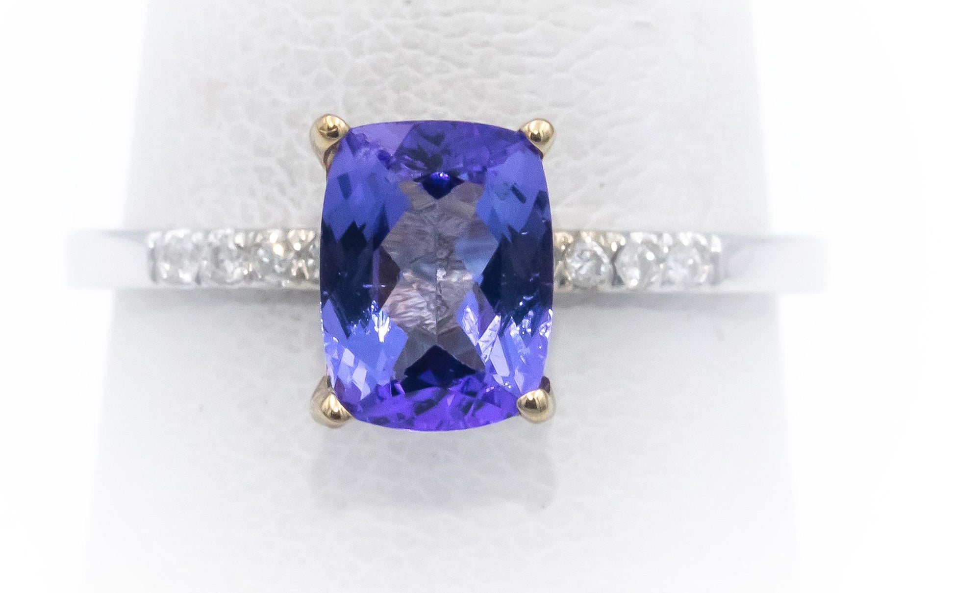 14k White & Yellow Gold 1.62CT VS Diamond and Tanzanite Ring Size 6.75