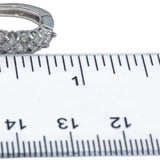 Round Diamond 14k White Gold Jewelry Cluster Curved Earrings 1.0CT