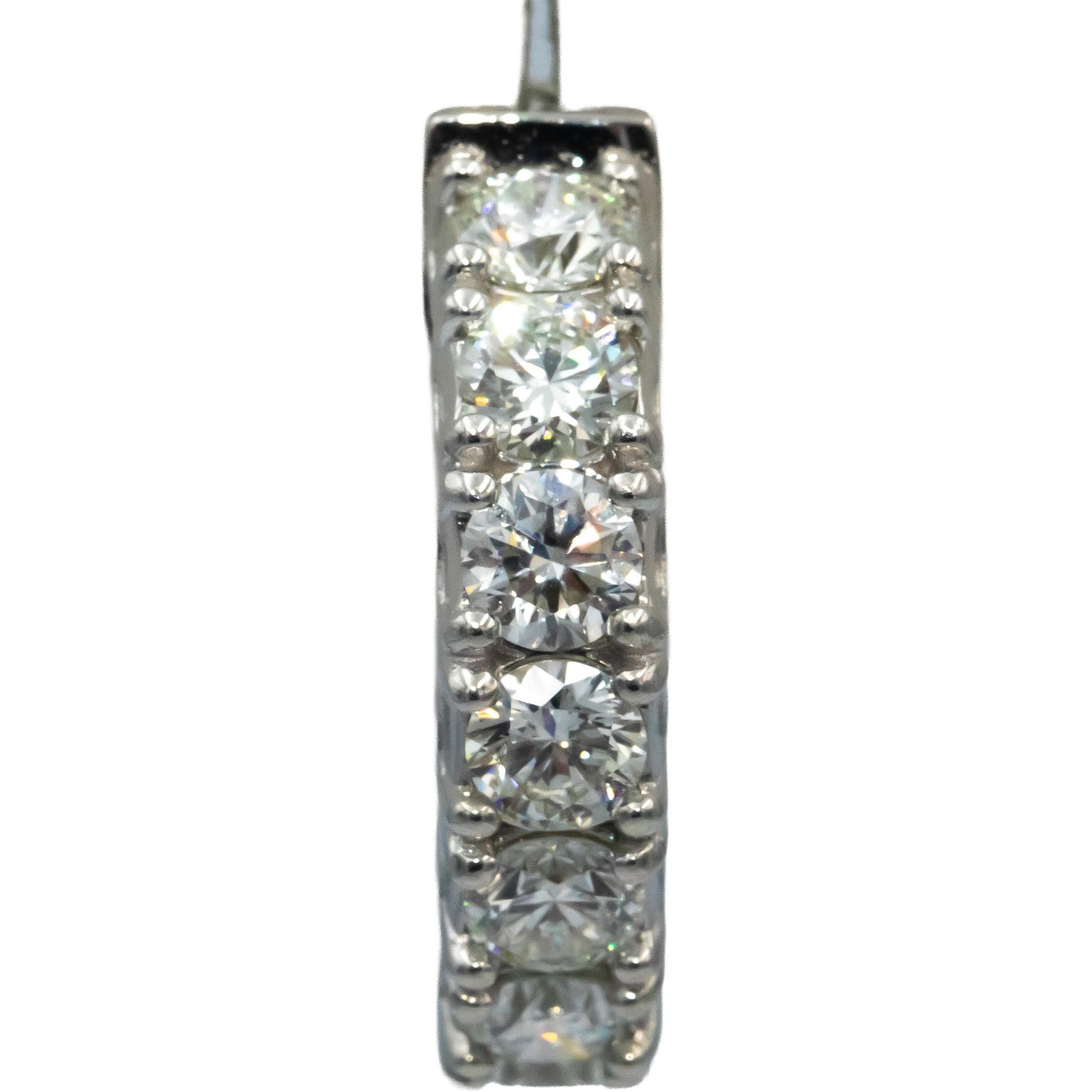 14k White Gold VS Round Diamond Inside Out Circle Hoop Earrings 4.43CT
