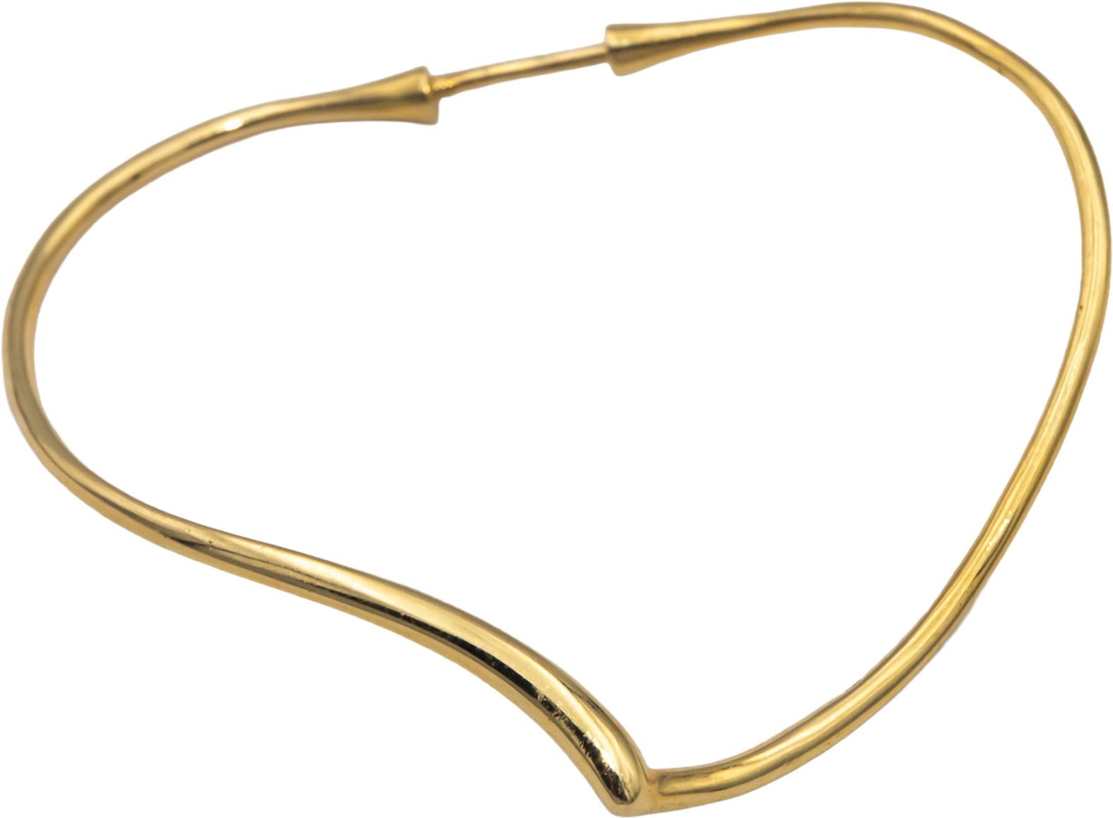 TIFFANY & CO. 18k Yellow Gold Elsa Peretti Open Heart Hoop Earrings w/ Box