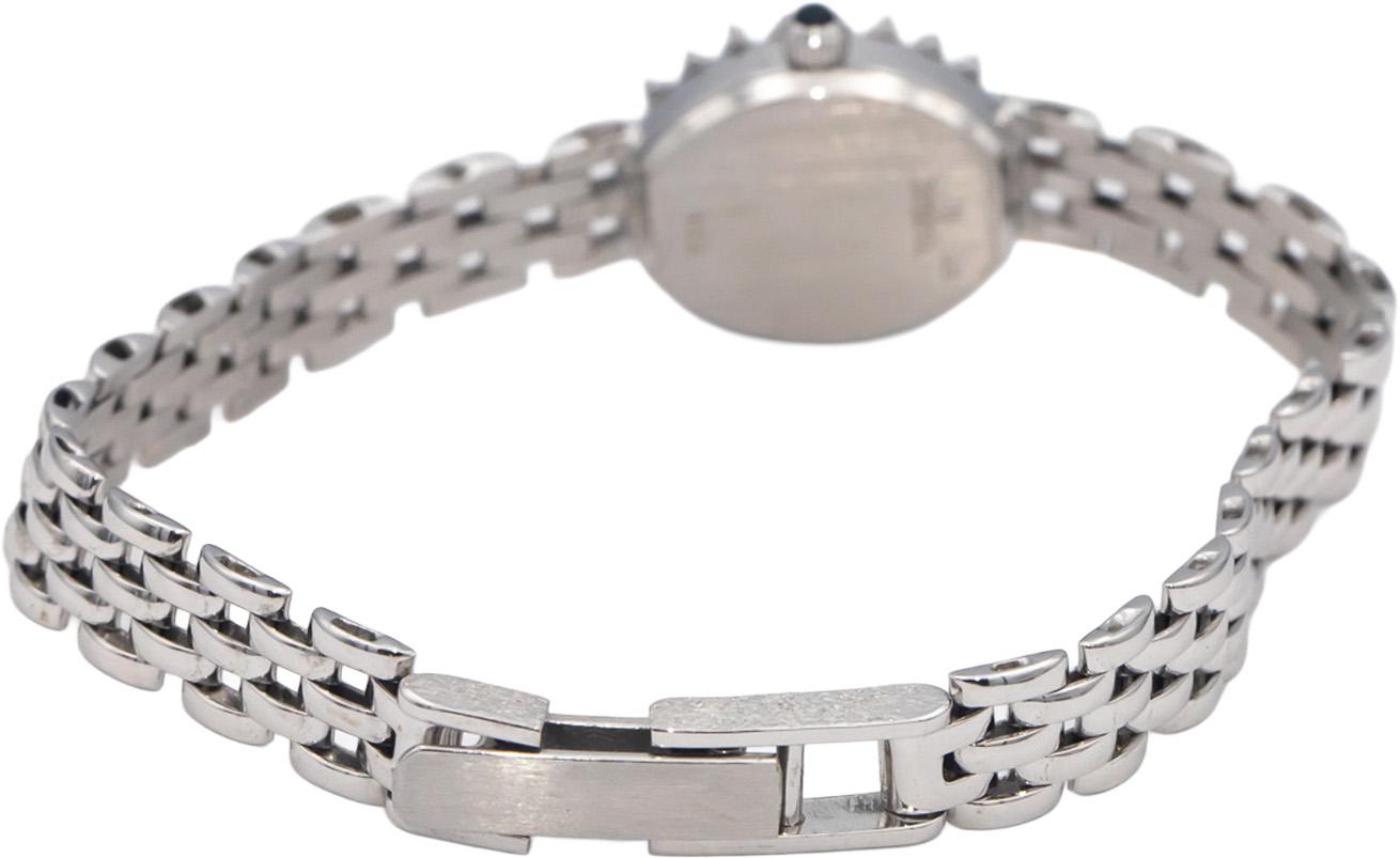 BULOVA 14k White Gold Ladies Quartz Watch w/ 10 Small Diamond Accents Box Papers