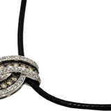LE VIAN 14k White Gold Round White & Chocolate Diamond Pendant Necklace 1.0CT