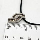 LE VIAN 14k White Gold Round White & Chocolate Diamond Pendant Necklace 1.0CT