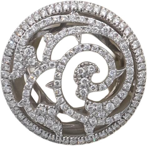 PIERO MILANO 18k White Gold VS Round Diamond Cocktail Ring 2.05CT Size 6.25