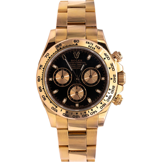 ROLEX 18k Rose Gold Cosmograph Daytona 116505 Automatic Watch w/ Papers Links