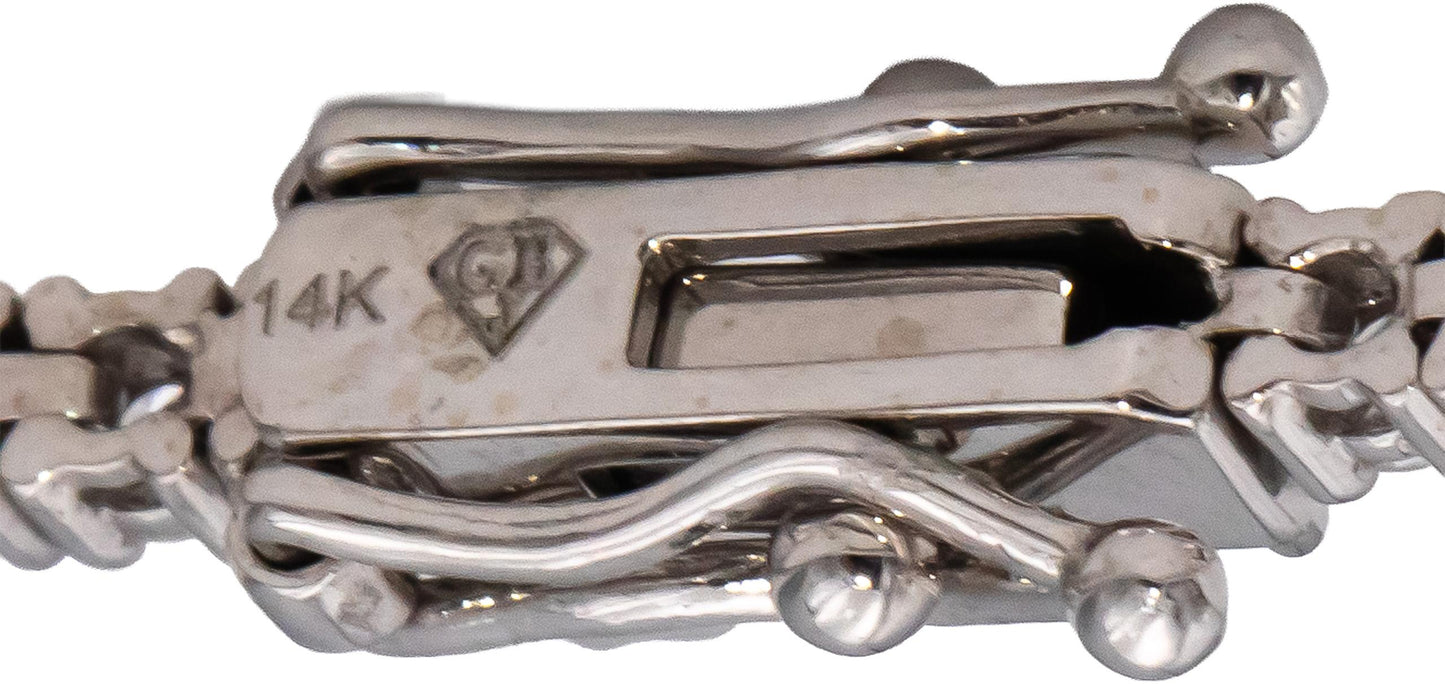 14k White Gold VS Round Diamond Tennis Bracelet 2.10CT