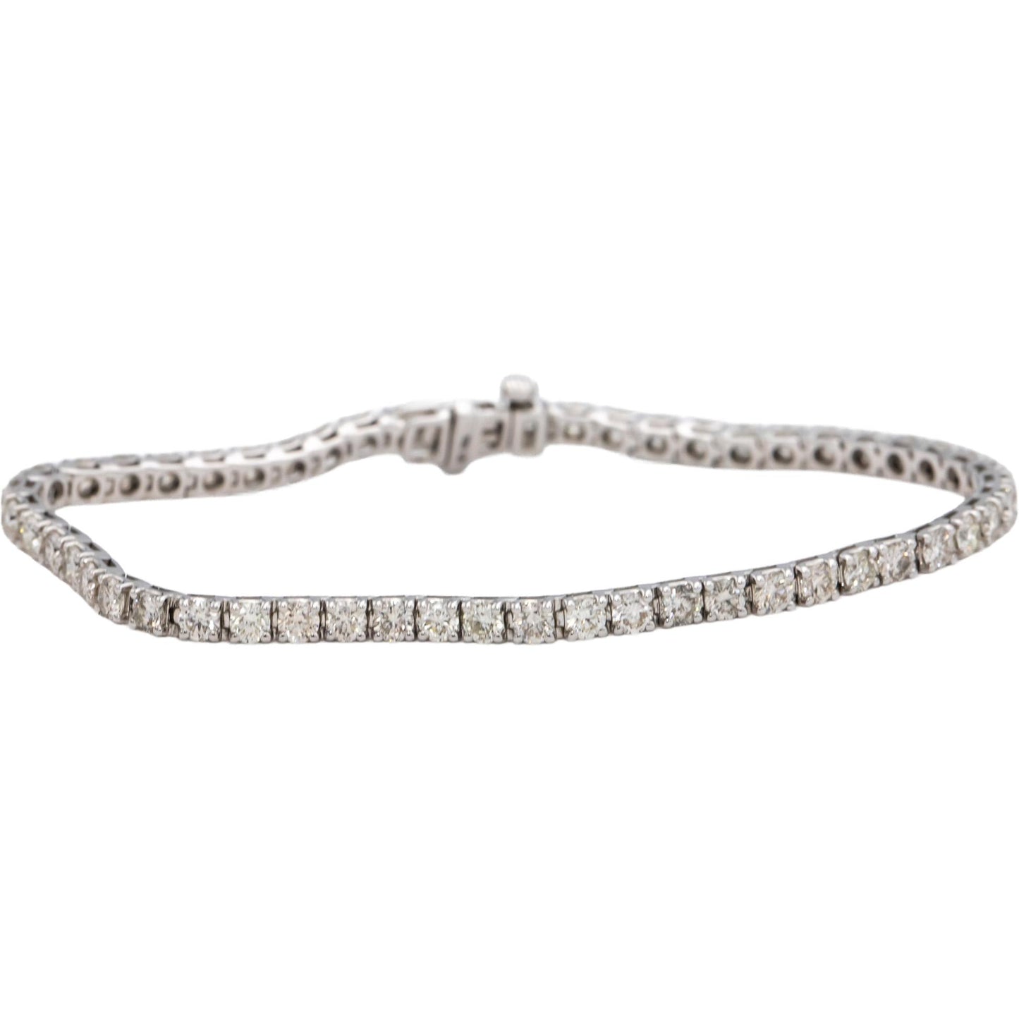 14k White Gold Round Diamond Tennis Bracelet 5.0CT