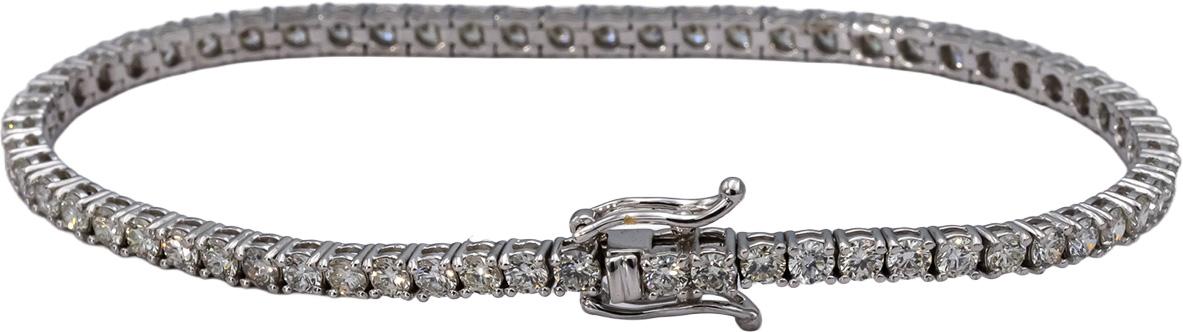 14k White Gold VS Round Diamond Tennis Bracelet 4.51CT