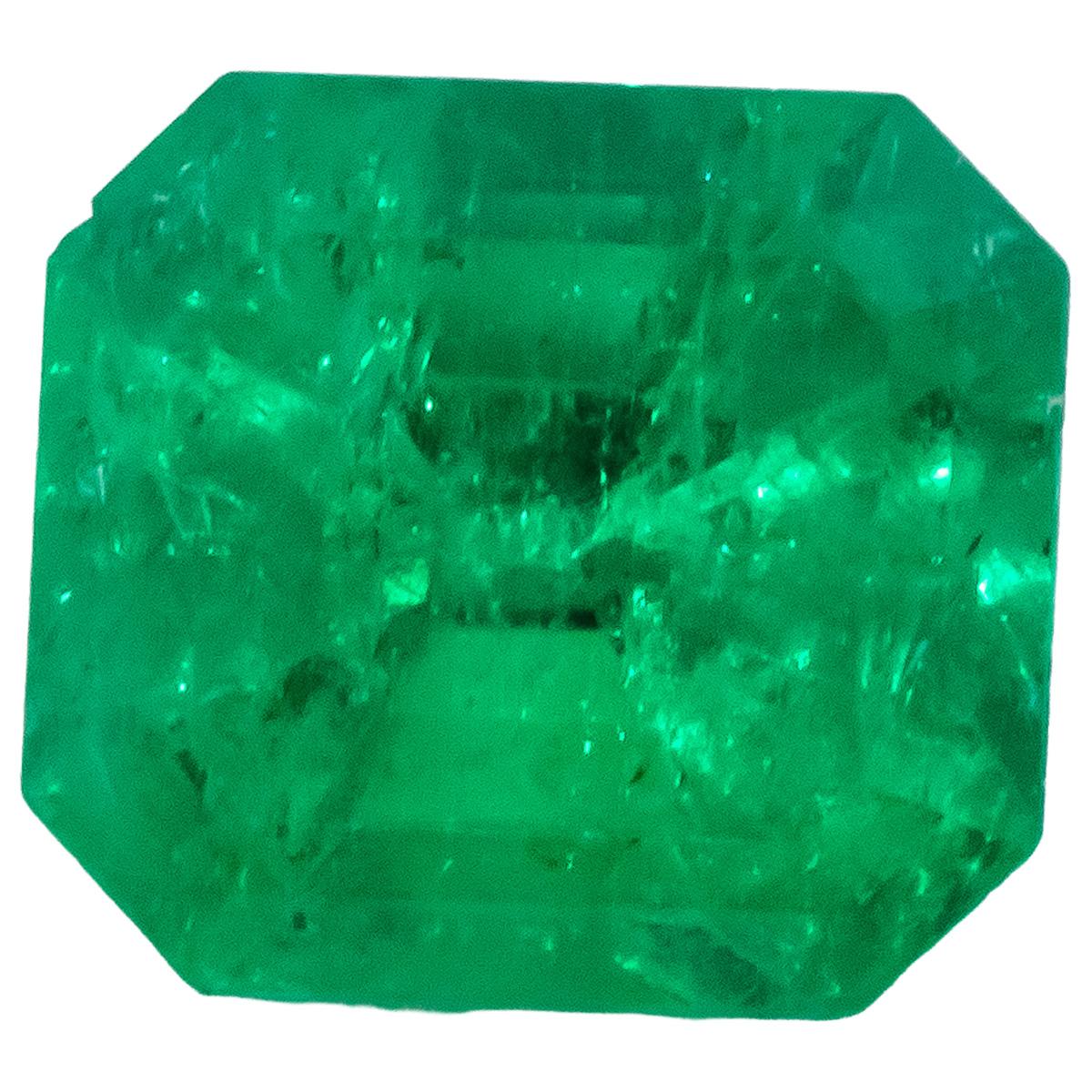 GIA Certified Octagonal Cut Natural Colombian Emerald Loose Gemstone 3.21CT