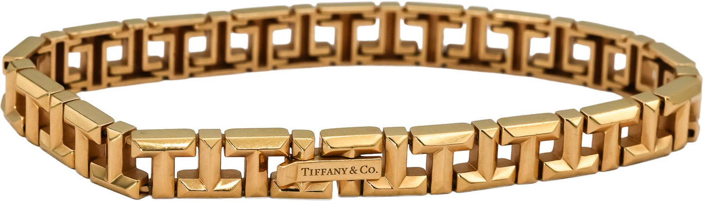 TIFFANY & CO. 18k Rose Gold Tiffany True T Narrow Bracelet 10,000 Retail Value