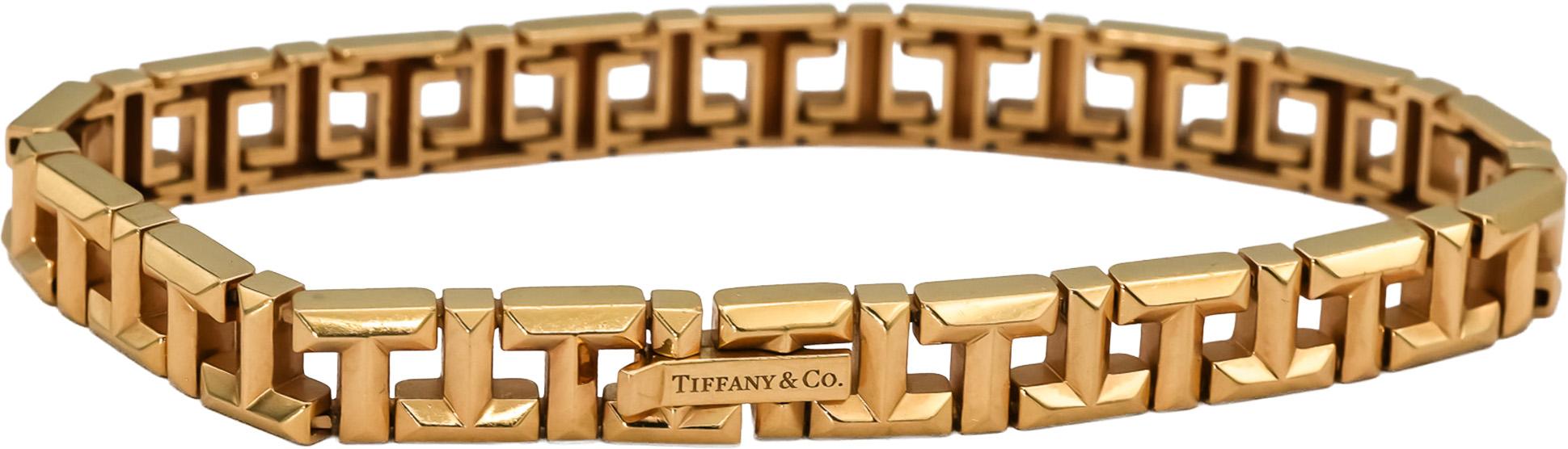 TIFFANY & CO. 18k Rose Gold Tiffany True T Narrow Bracelet 10,000 Retail Value