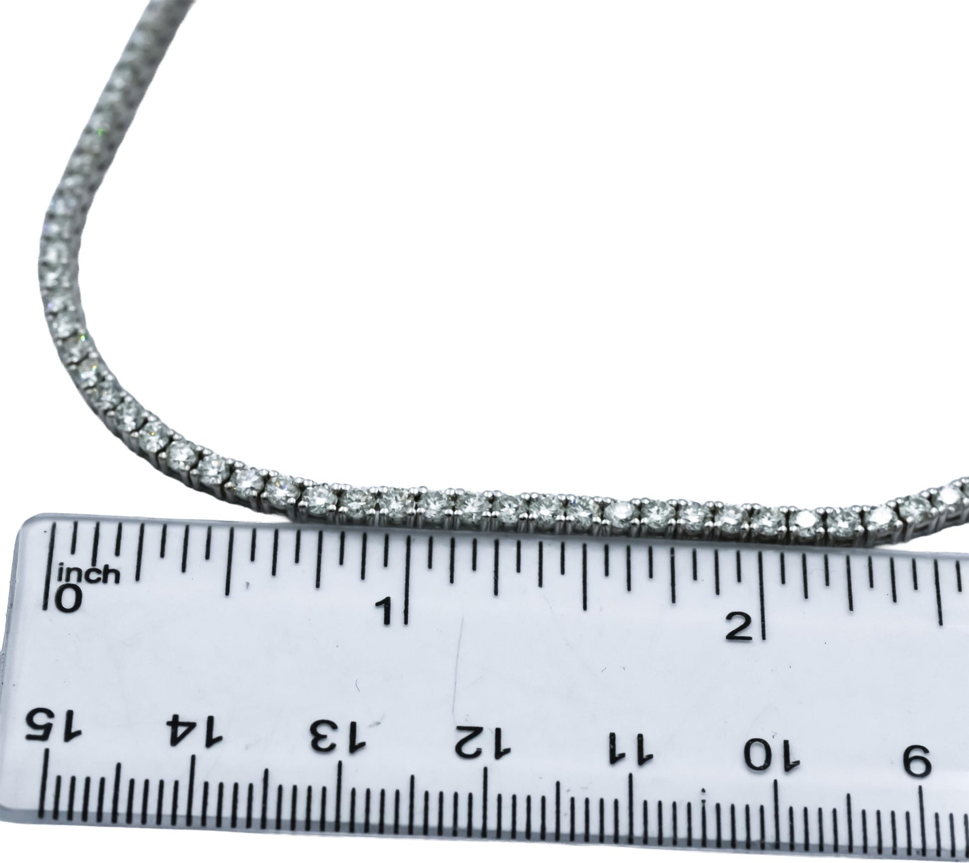 14k White Gold Round Diamond Tennis Necklace 10.14CT