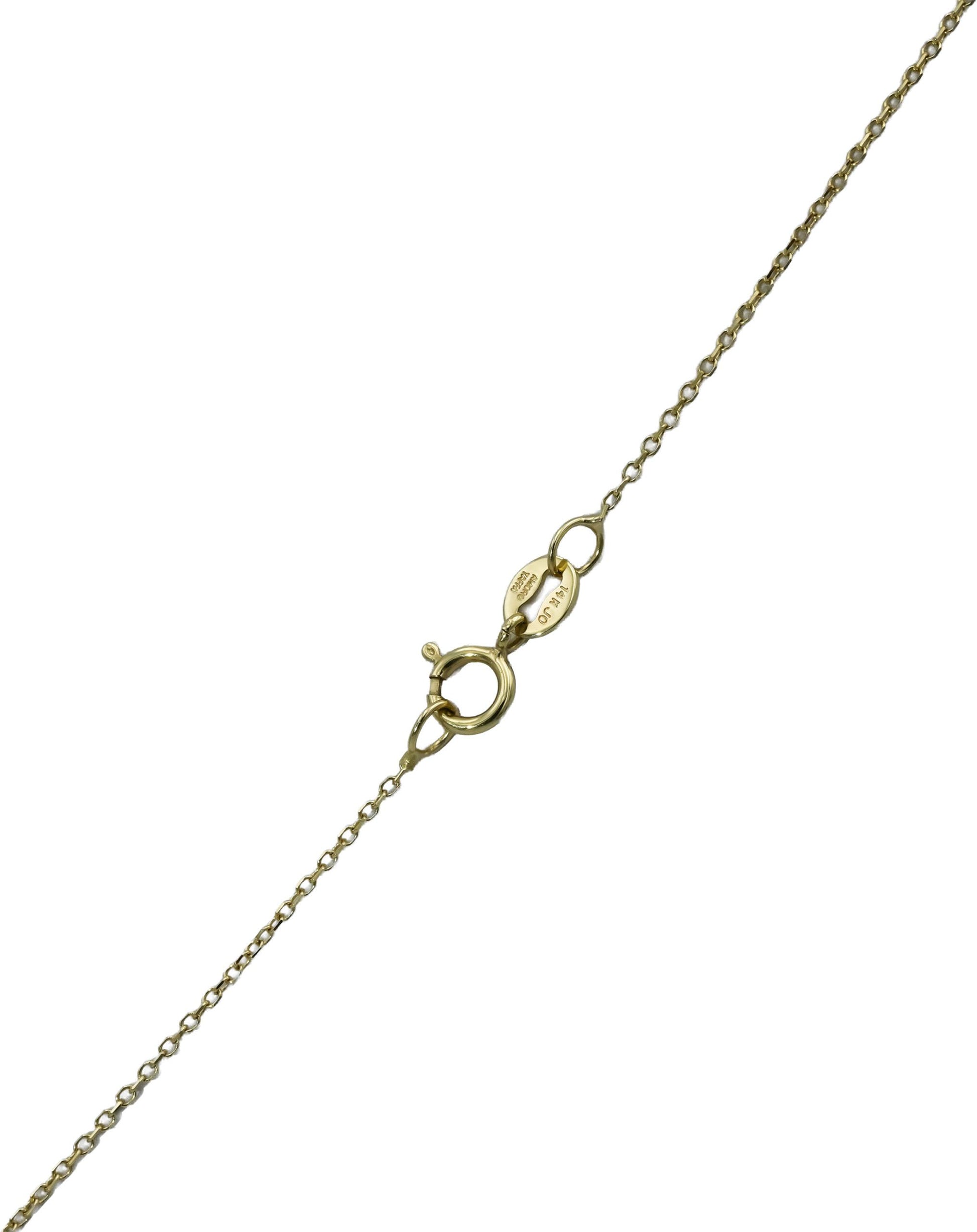 14k Yellow Gold Pear Shield Step Cut Diamond Solitaire Pendant Necklace 1.73CT