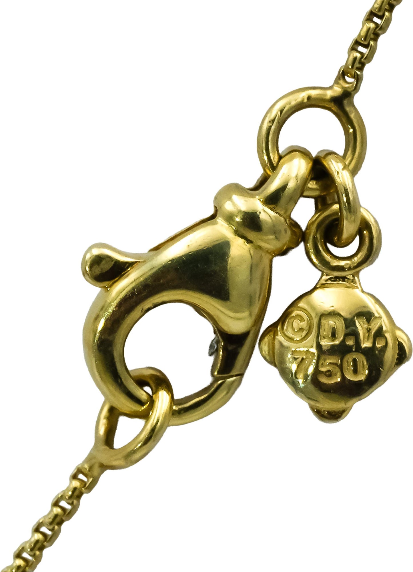 DAVID YURMAN 18k Yellow Gold Classic Cable Crossover Circle Pendant Necklace