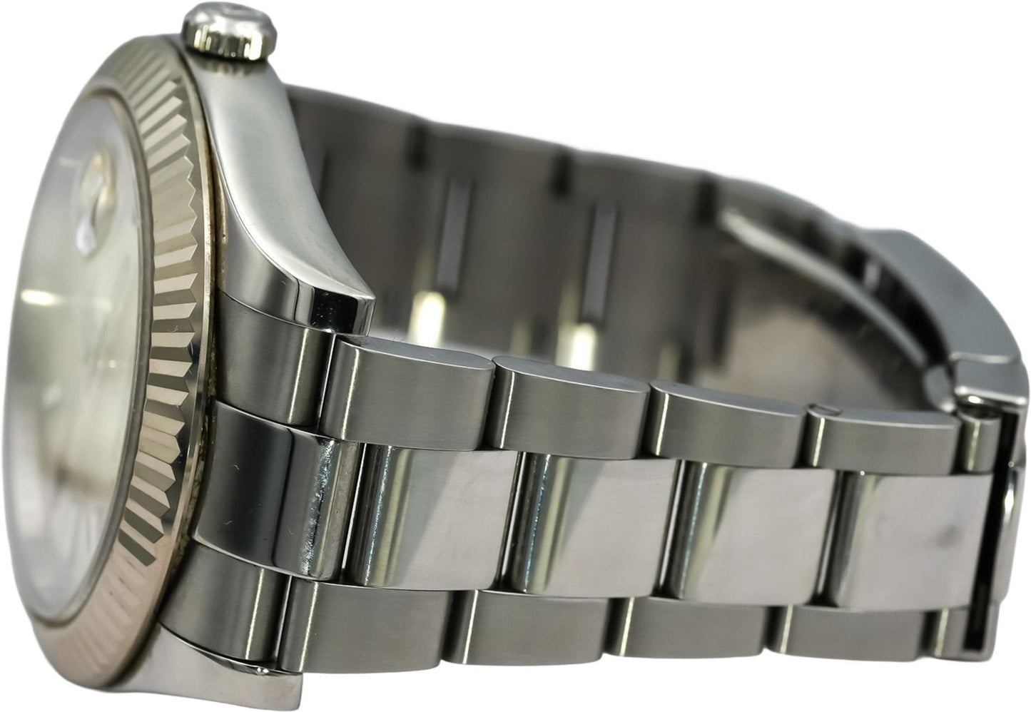 ROLEX Stainless Steel 18k White Gold Datejust II 41mm Watch Ref116334 w/ Papers